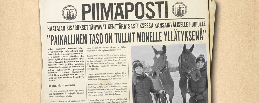 Haatajan sisarukset tähyävät kenttäratsastuksessa kansainväliselle huipulle – ”Paikallinen taso on tullut monelle yllätyksenä”