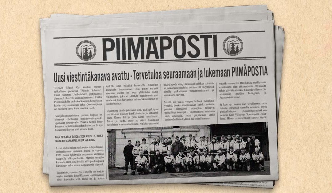 Uusi viestintäkanava avattu – Tervetuloa seuraamaan ja lukemaan PIIMÄPOSTIA